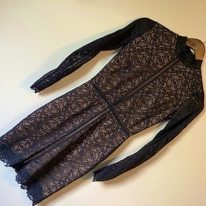 Lace dress with nude slip